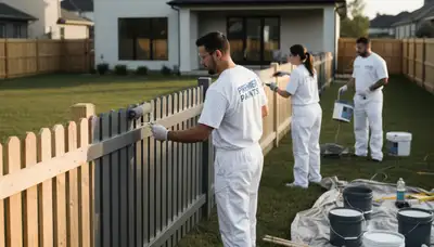Professional painter applying weather-resistant fence paint in Virginia Beach, VA