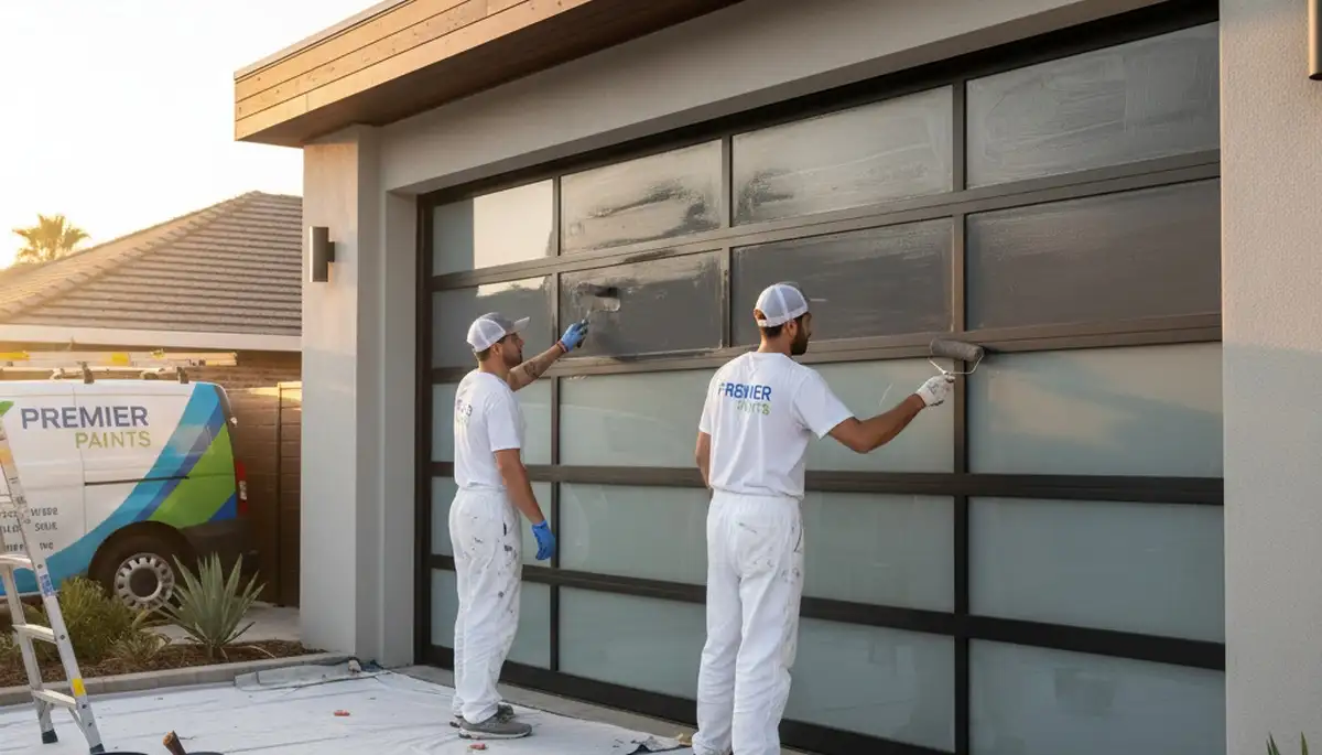 Professional garage door painting in Virginia Beach VA by expert coastal home painters