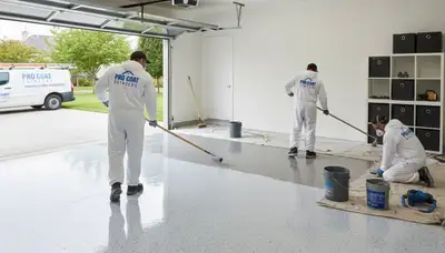 Epoxy garage floor coating by professional painters in Virginia Beach VA for durable moisture protection