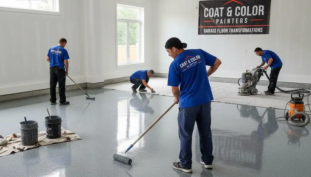 Professional garage floor epoxy coating in Virginia Beach VA for durable, moisture-resistant finish