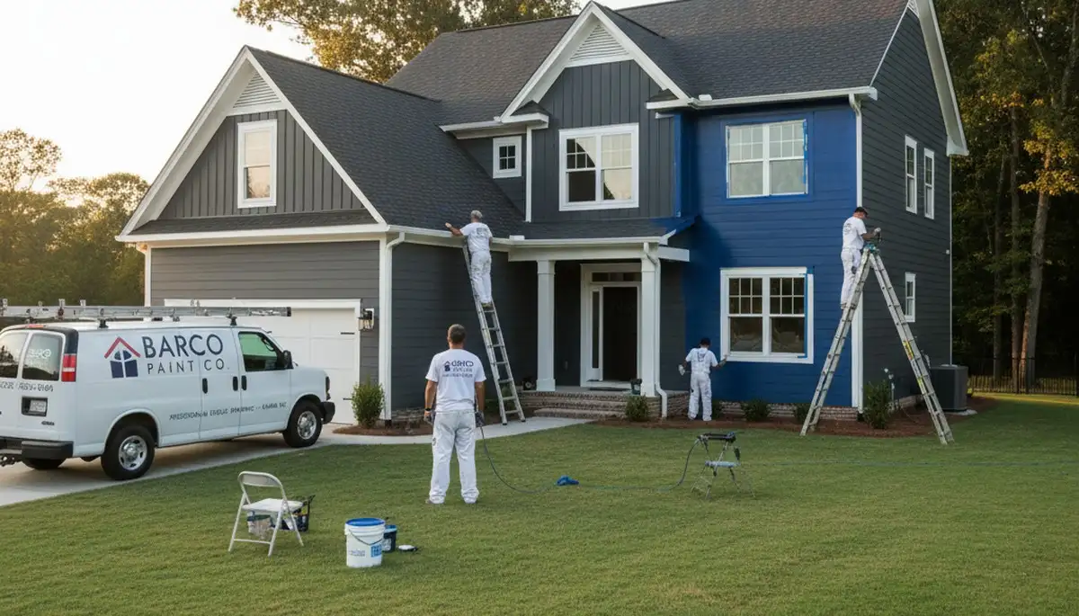 Professional house painters restoring home exterior in Virginia Beach VA
