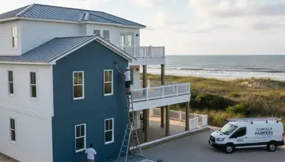 Professional house painters in Virginia Beach VA painting residential exterior siding