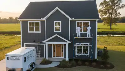 Professional house painters painting home exterior in Virginia Beach VA