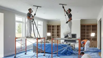Professional popcorn ceiling removal in Virginia Beach, VA home interior by expert painters