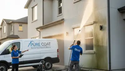 Professional pressure washing home exterior in Virginia Beach VA by expert house painters