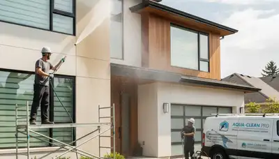 Professional pressure cleaning on coastal home exterior in Virginia Beach VA