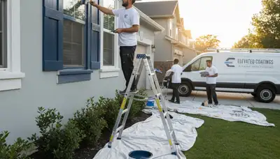 Professional shutter painting and refinishing on a coastal home in Virginia Beach, VA