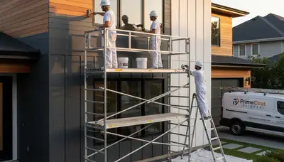 Professional siding painters protecting coastal homes in Virginia Beach VA with durable paint finishes