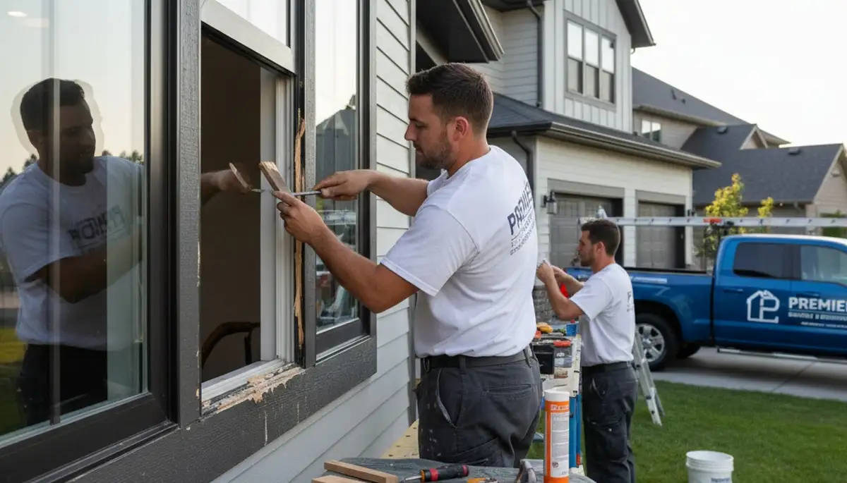 Wood rot repair on Virginia Beach home exterior by expert painters restoring damaged wood surfaces